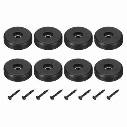 Front. Unique Bargains - Rubber Speaker Isolation Feet, 1.57"x0.39" Anti-Vibration Pad with Screws for Electronic Speaker 8pcs - Black.