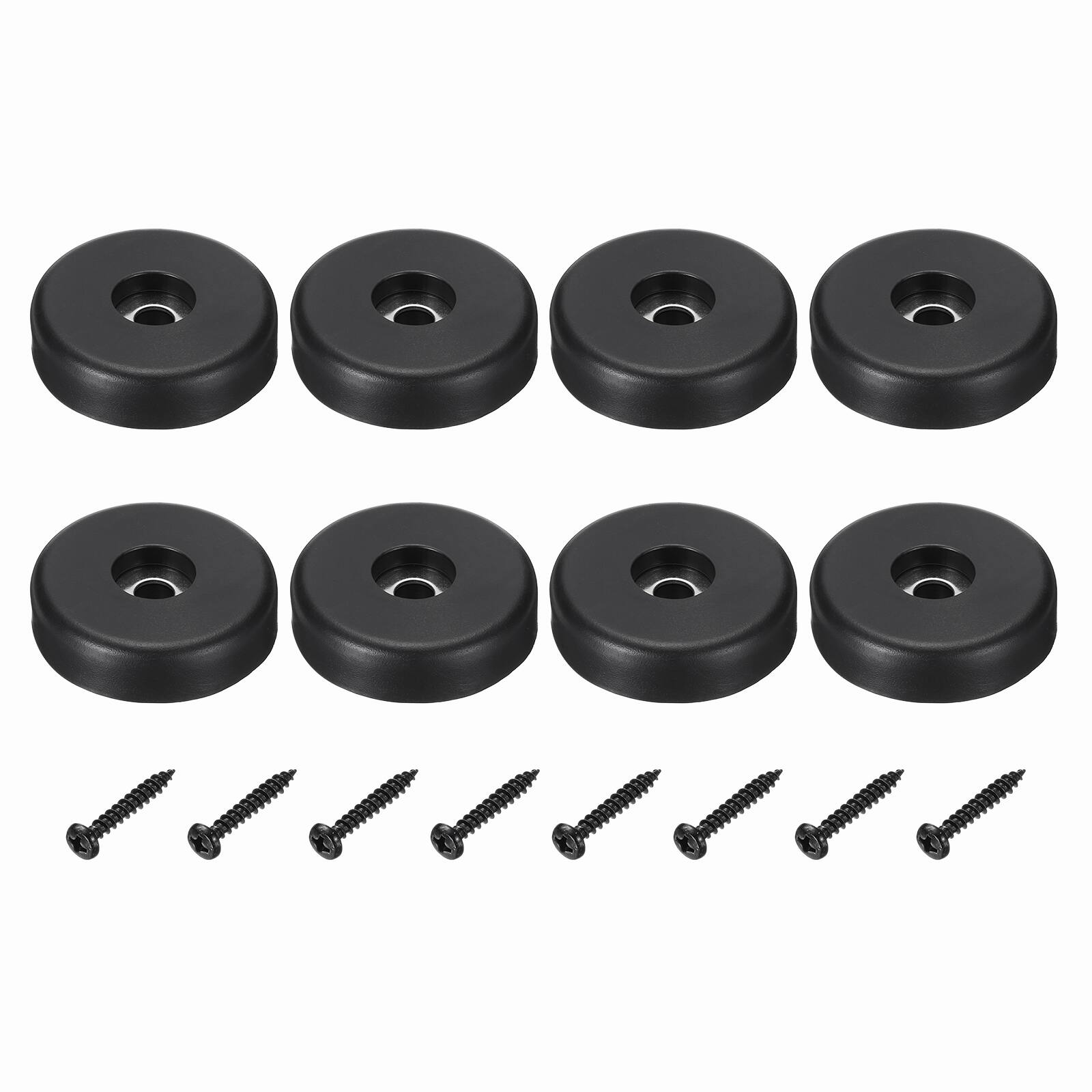 Front. Unique Bargains - Rubber Speaker Isolation Feet, 1.57"x0.39" Anti-Vibration Pad with Screws for Electronic Speaker 8pcs - Black.