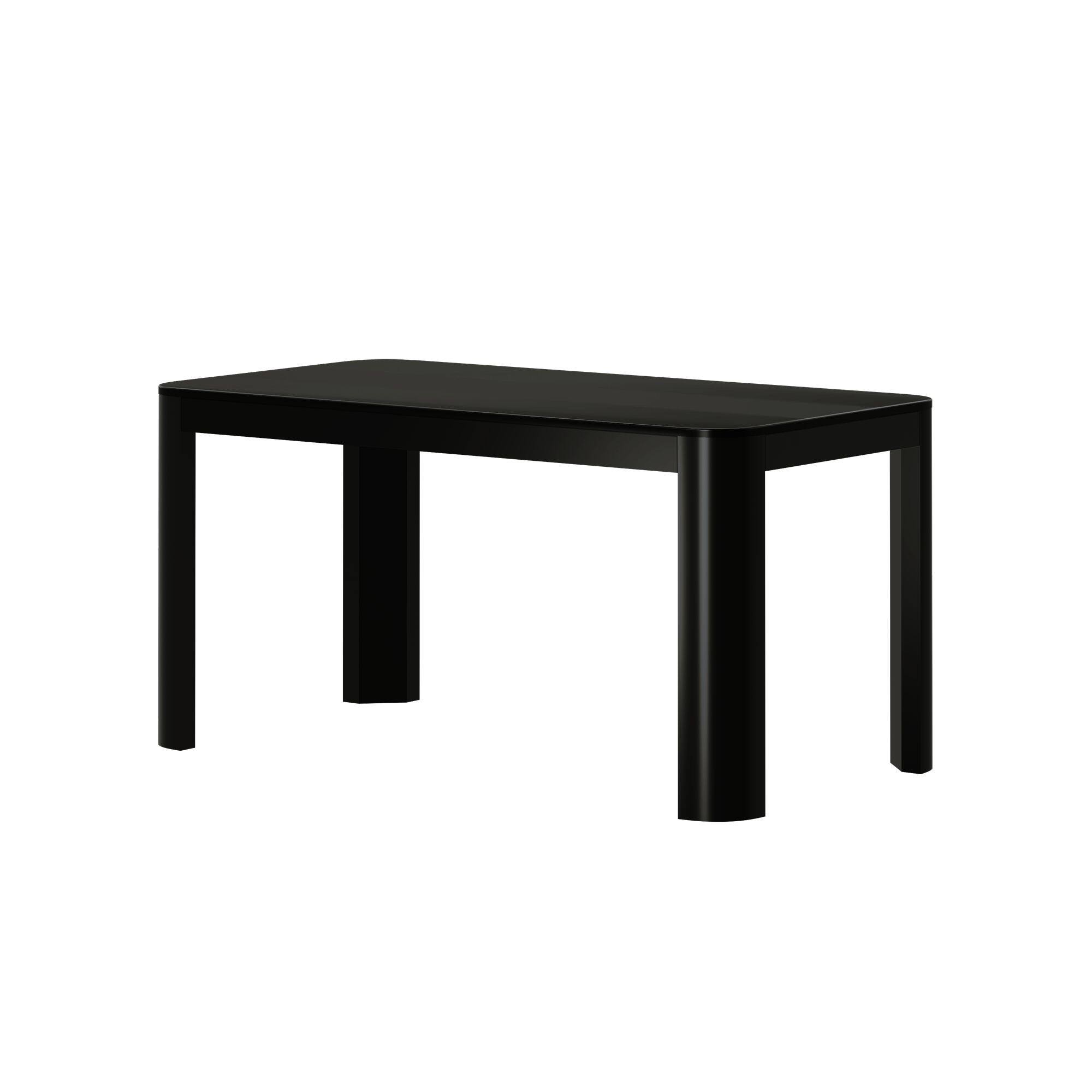 Alt View 2. Plank+Beam - Contour Dining Table (60in / 1524mm), Black - Black.
