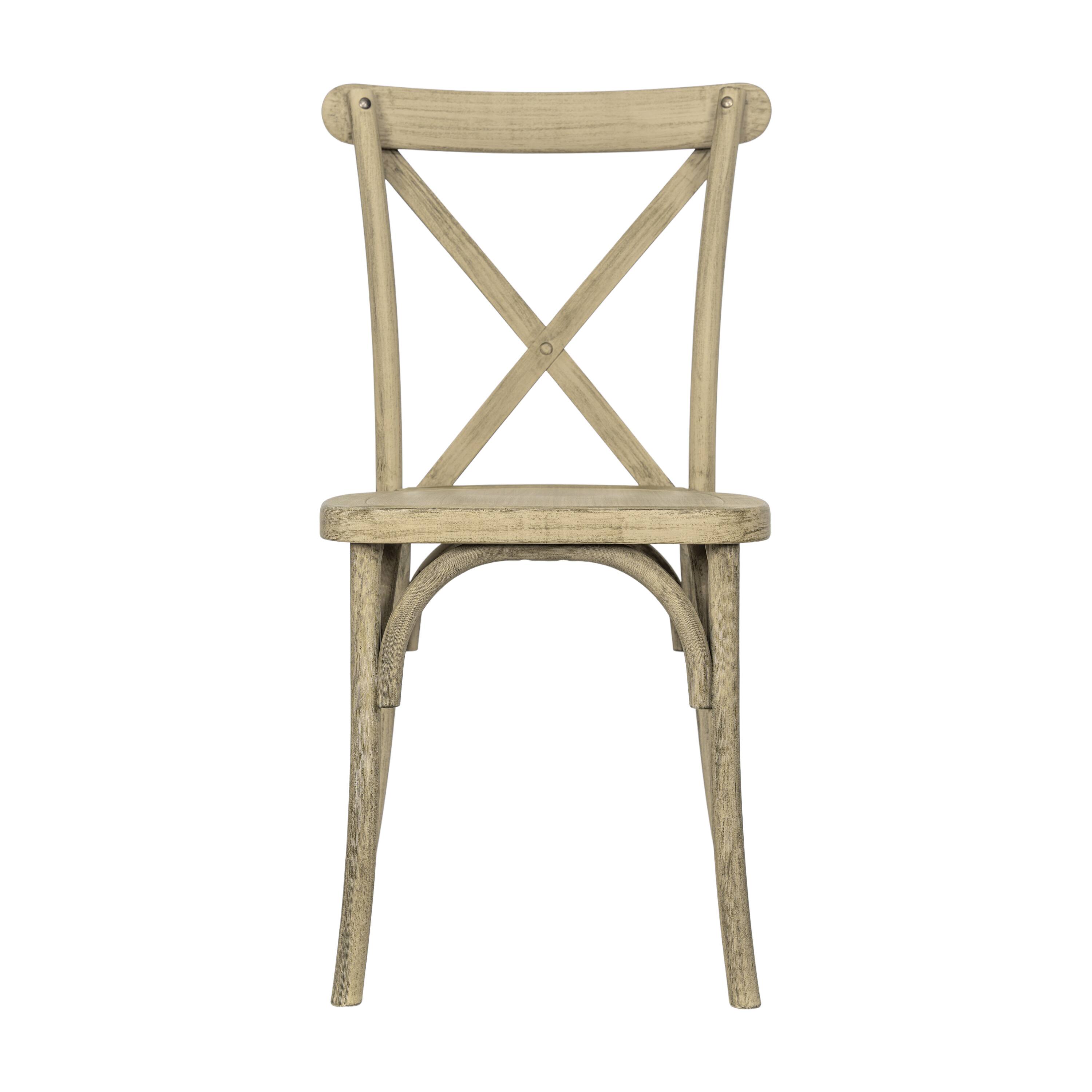Alt View 9. Emma + Oliver - Hensler Set of 2 Weather-Resistant Wood Look Stackable Resin Cross Back Chairs for Indoor/Outdoor Use - Light Oak.
