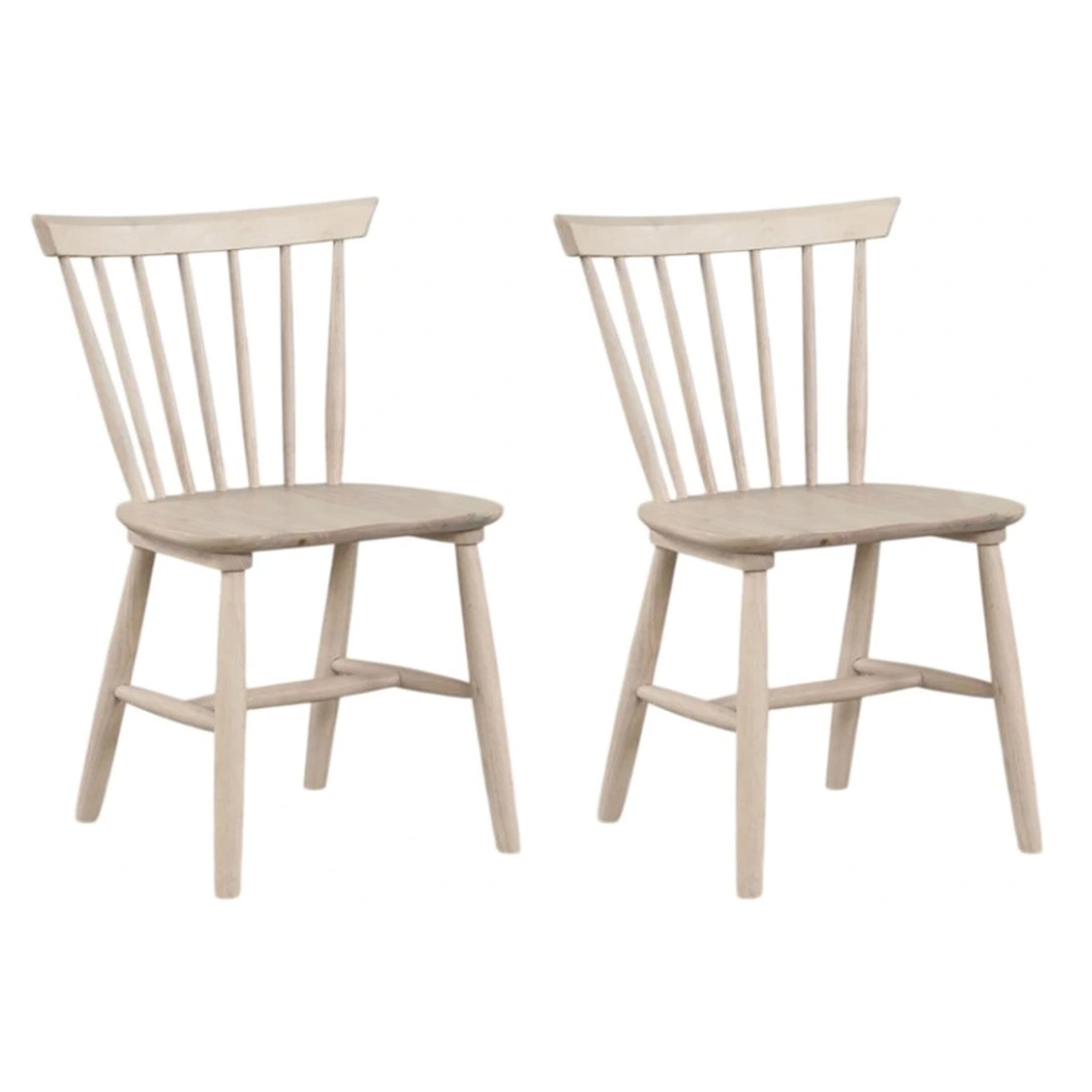 Manhattan Lane - Baylee Side Dining Chair Set of 2, Spindle Back, Tapered Legs - White Oak