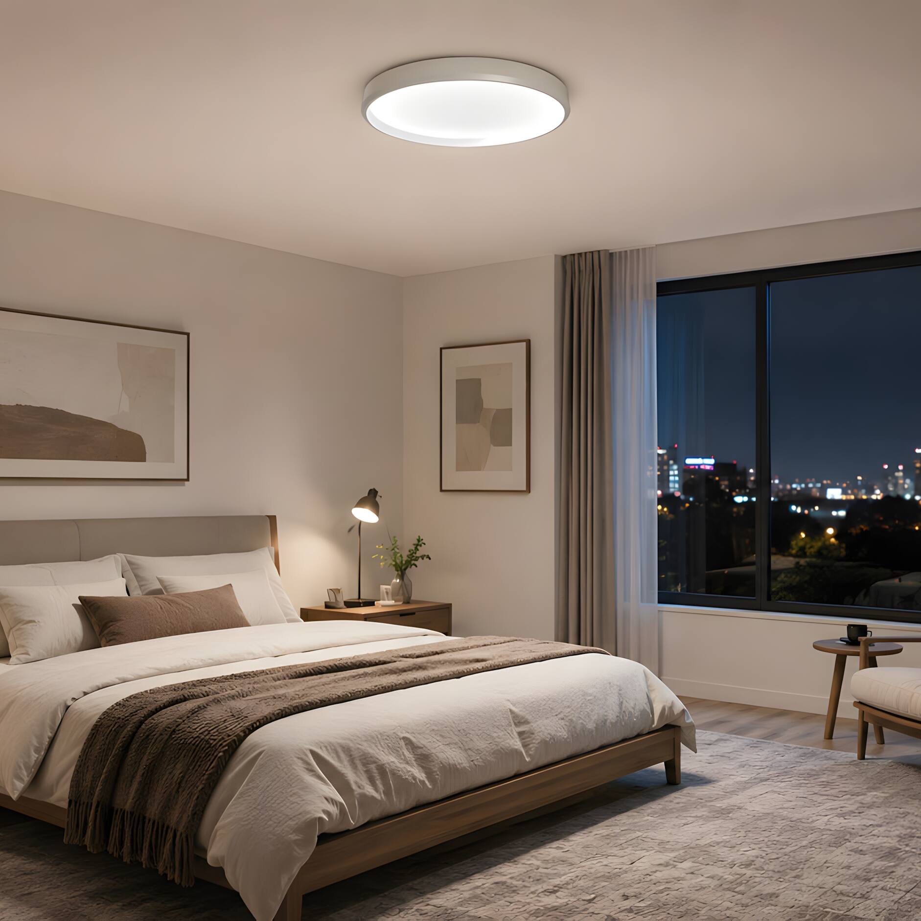 Alt View 8. Lumary - Lumary 16.5" Smart Flush Mount Light, 1800K-12000K Circadian Rhythm ceiling Skylight with App & Voice & Remote Control - White.