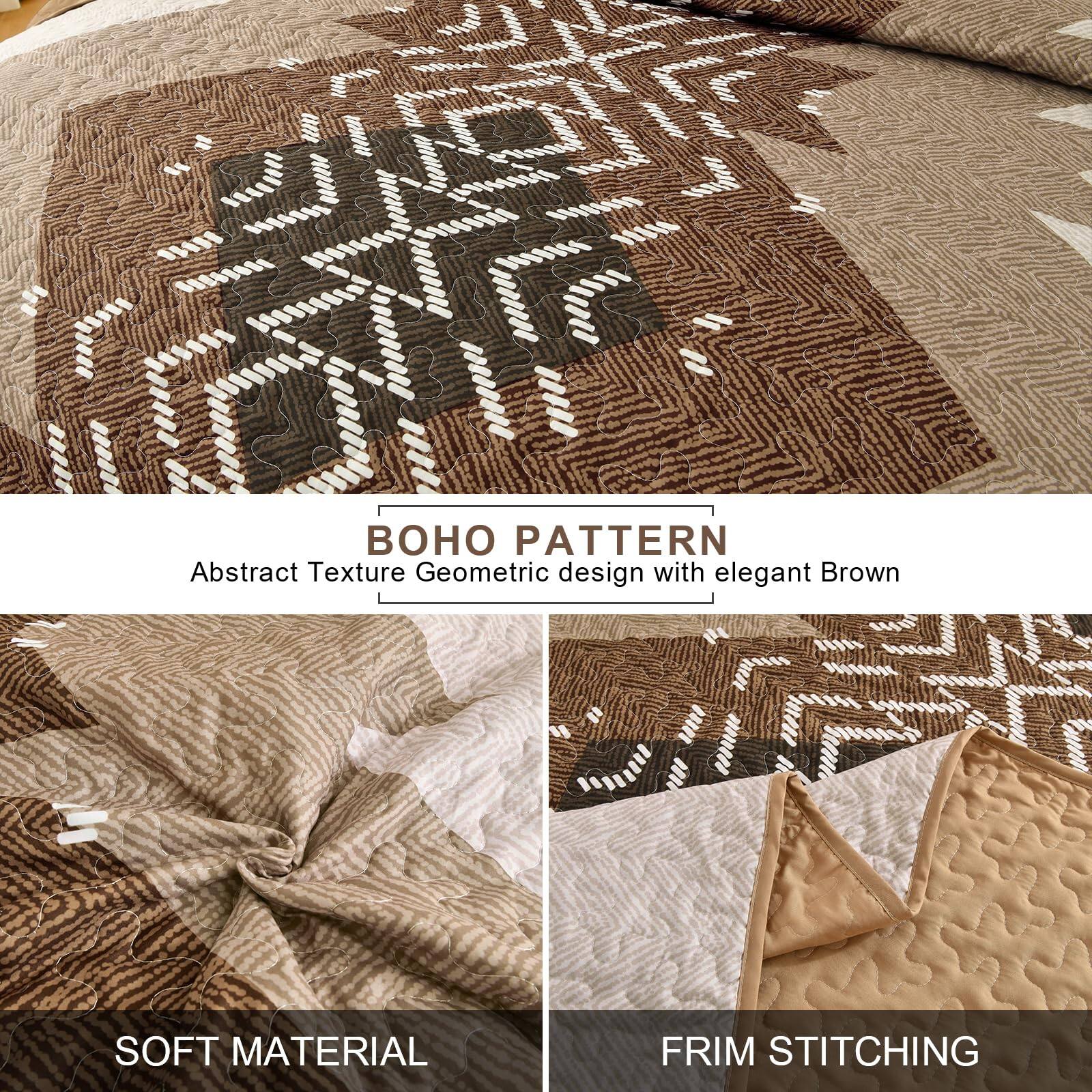 - BOHO PATTERN
  - Abstract Texture Geometric design with elegant Brown

- SOFT MATERIAL

- FRIM STITCHING