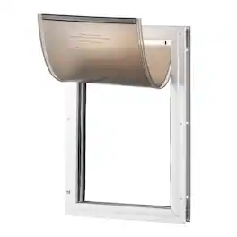 VEVOR - Pet Door, 16.65" x 27.44" Aluminum Frame with Lock and Flap System, Weatherproof Doggy Door, Easy to Install