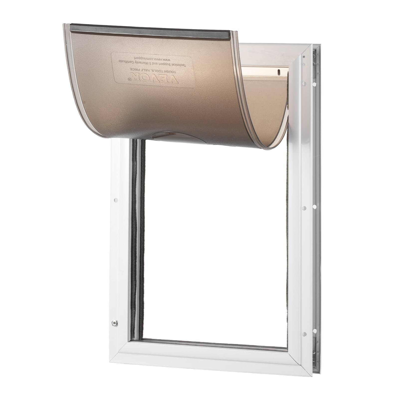 VEVOR - Pet Door, 16.65" x 27.44" Aluminum Frame with Lock and Flap System, Weatherproof Doggy Door, Easy to Install
