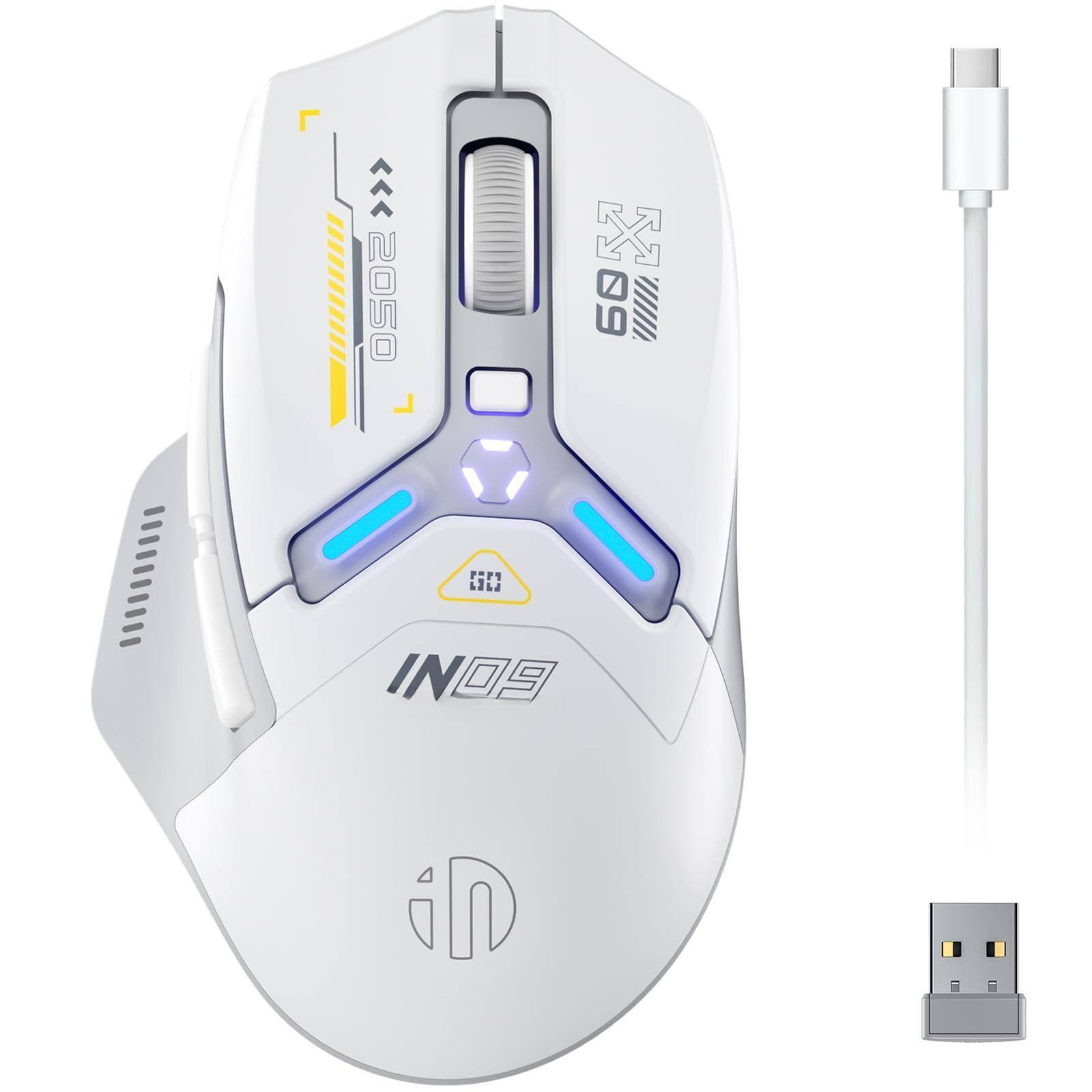 Front. Comfort Essence - In9 Wireless Gaming Mouse True Tri mode /type c Wired/ Connection Dpl Fully Rgb Backlit For Laptop Pc - Gray.