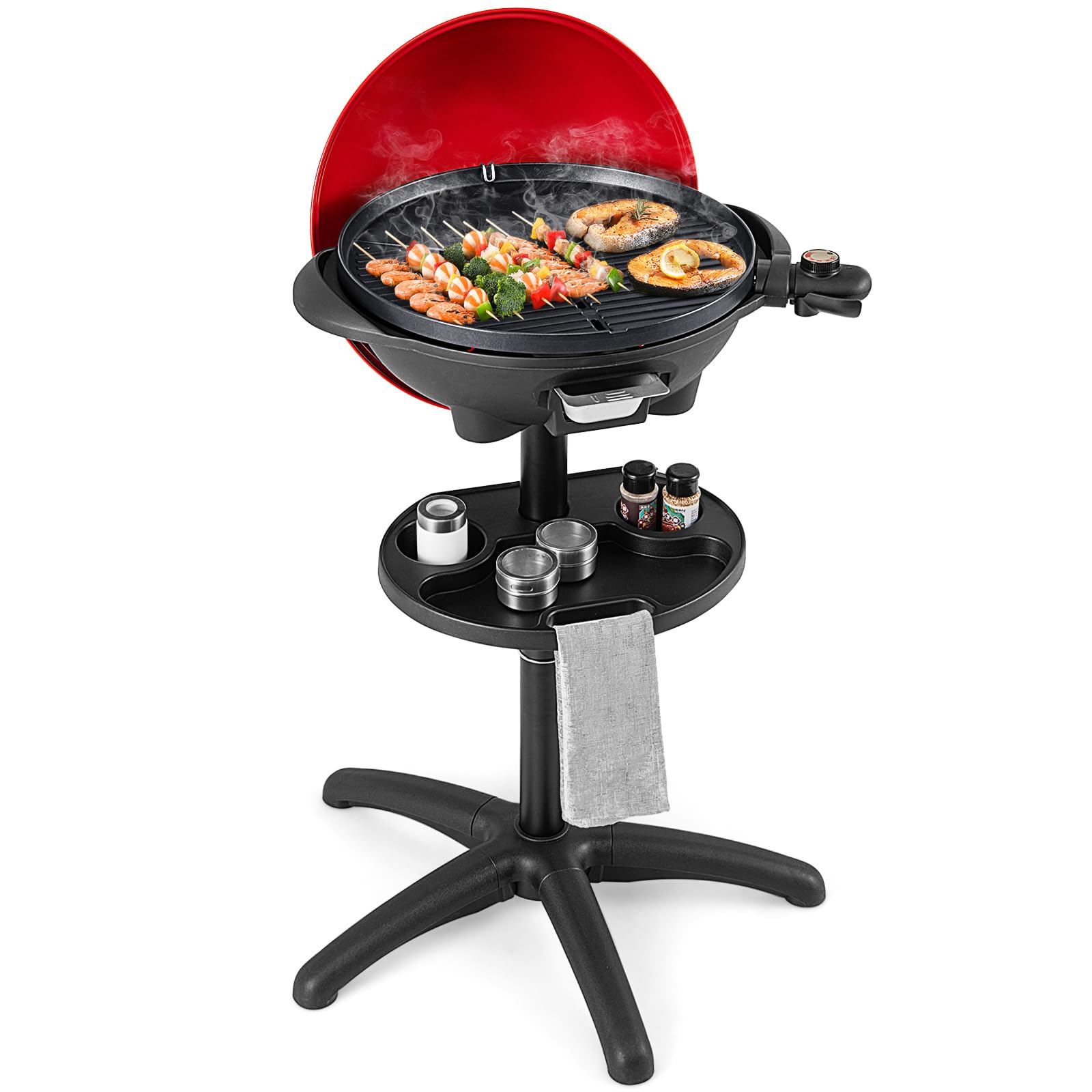 Alt View 8. Ecooso - 1350W Outdoor Electric BBQ Grill with Removable Stand, Nonstick Cooking Surface.