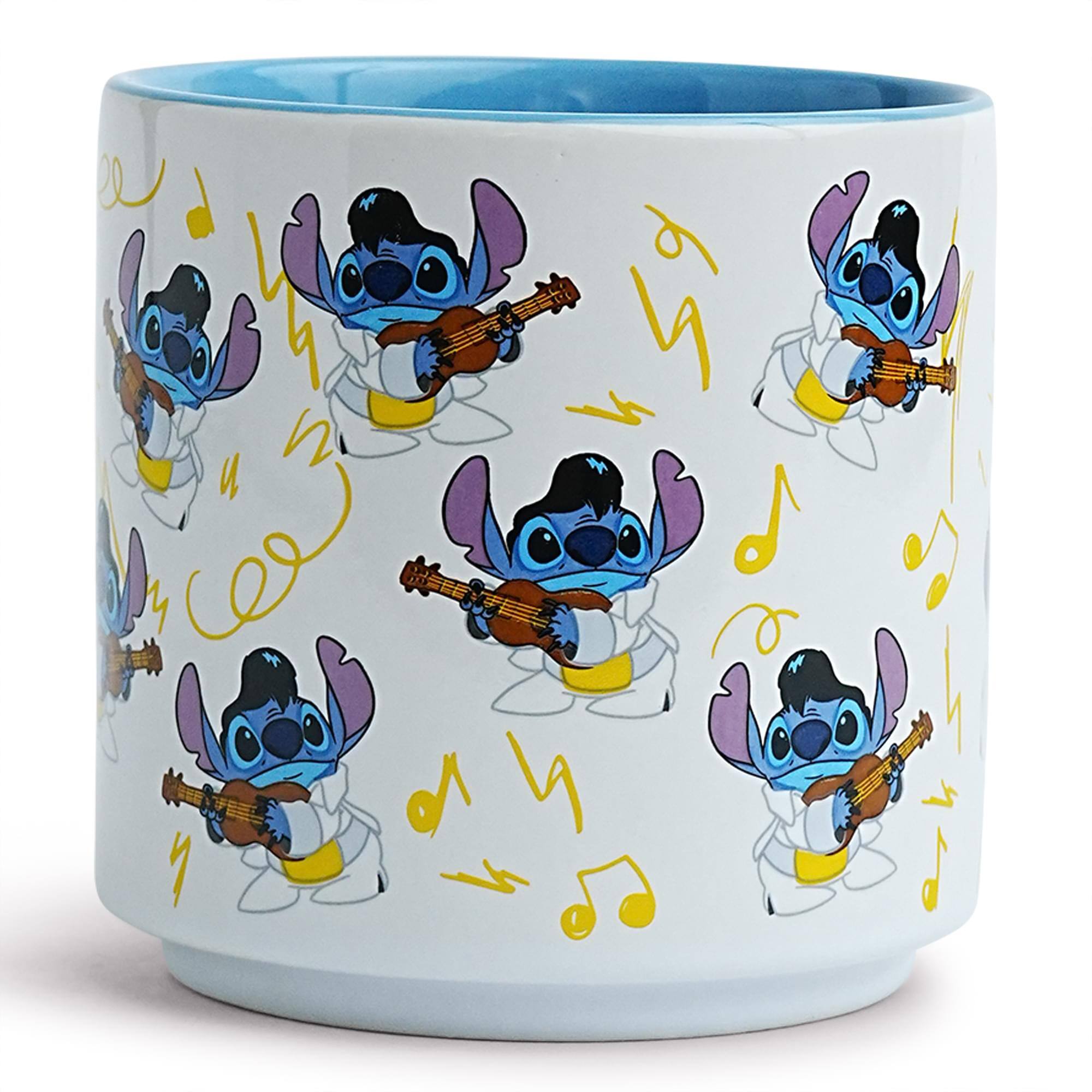 Alt View 1. Silver Buffalo - Disney Lilo & Stitch Elvis Playing Ukulele Ceramic Mug | Holds 13 Ounces - Blue.