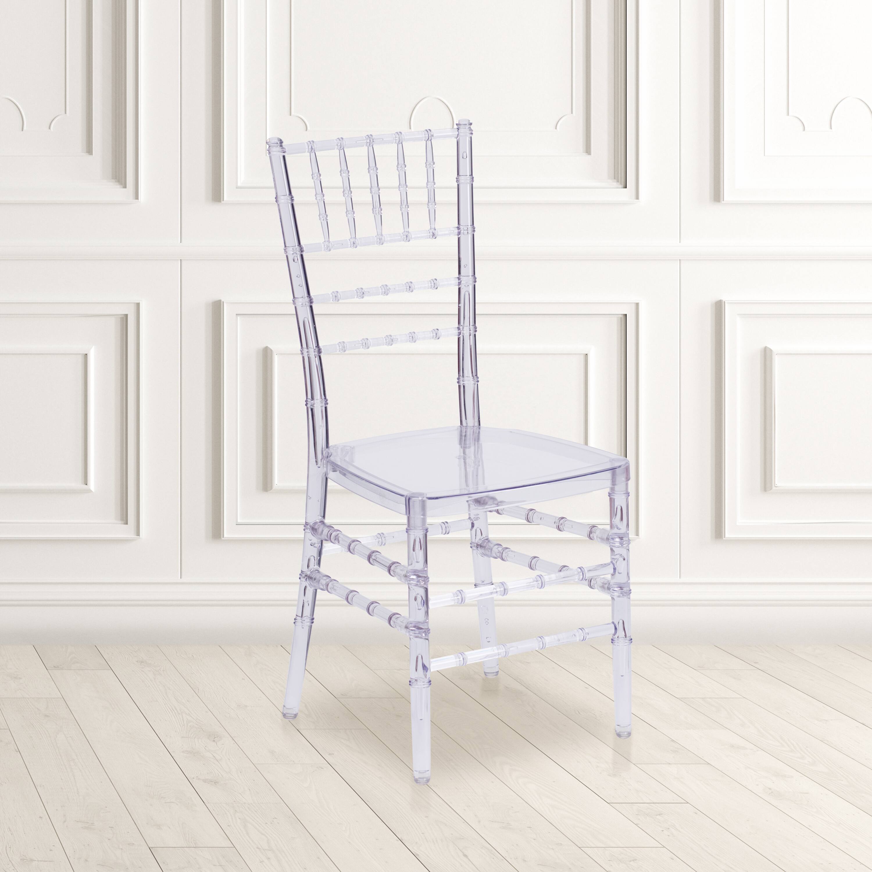 Alt View 1. Emma + Oliver - Stacking Ghost Chair - Crystal Ice.