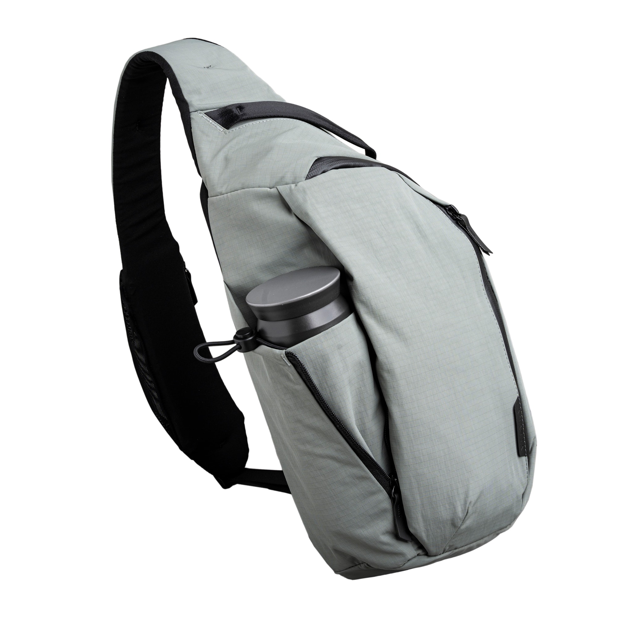 ALPAKA - Crossbody Sling Bag 7.5L (Left Shoulder) for Men, Fits 11" Tablet, Phone Sleeve, Bottle Pocket, Luggage Pass-Through - Grey Axoflux 210D
