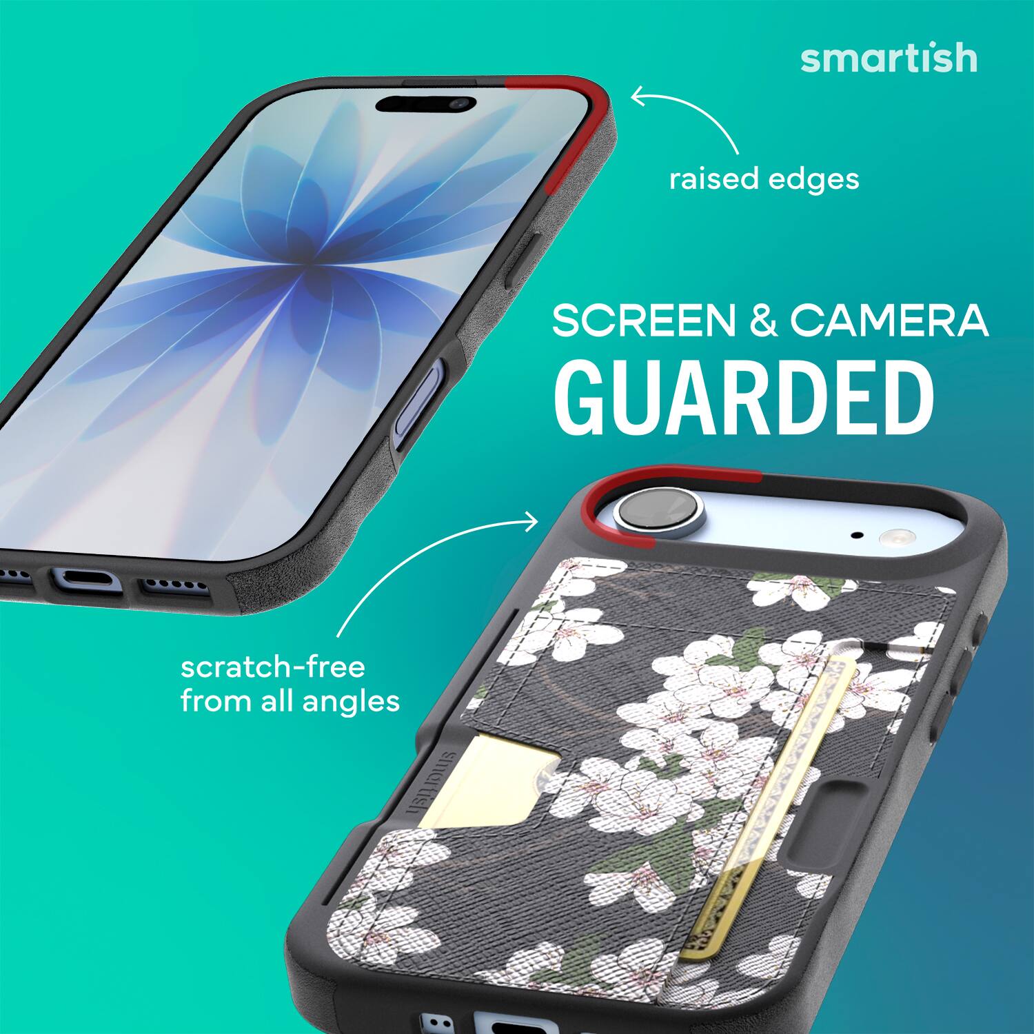 smartish raised edges SCREEN & CAMERA GUARDED scratch-free from all angles