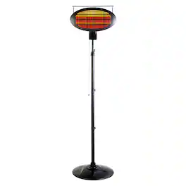Optimus - Garage-Outdoor Floor Standing Infrared Patio Heater with Remote - Black