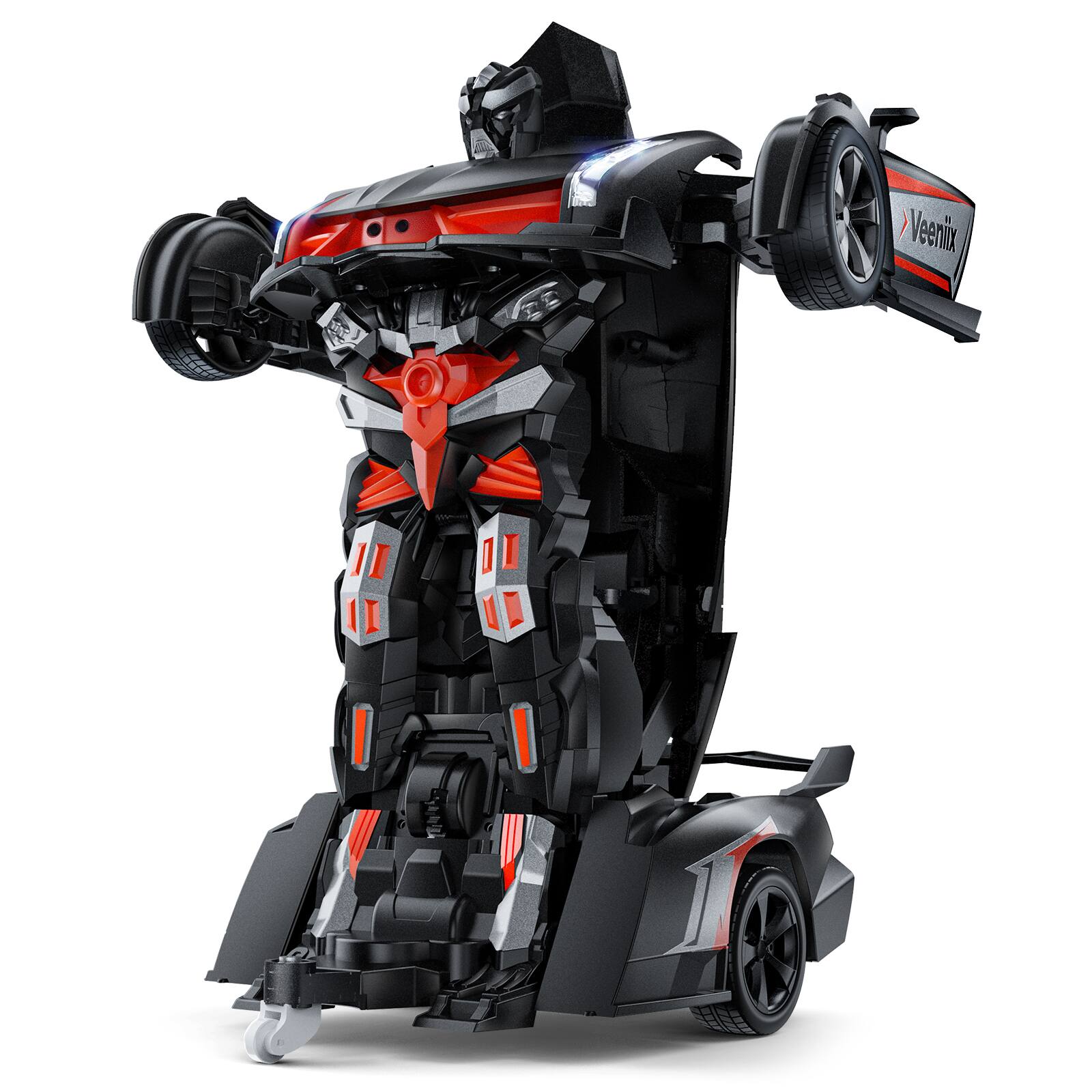 Alt View 3. Veeniix - V992 Transform Robot RC Car, 1:14 Scale, 2-in-1 Robot Toy Car with Sound & Light Effects, Ideal Gift for Boys and Girls - Gray.