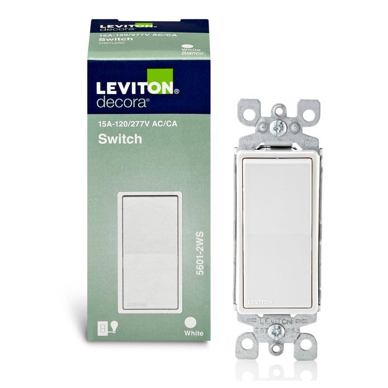 LEVITON decora 15A-120/277V AC/CA Switch Interruptor White  
LEVITON R decora 15A-120/277V AC/CA Switch 5601-2WS  
LEVITON White  
LE VI CN 2000 53 2 0s3