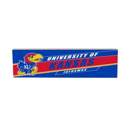 Evergreen Enterprises - Kansas Jayhawks 5" x 18" Shadow Logo Wood Mantle Sign - Multicolor