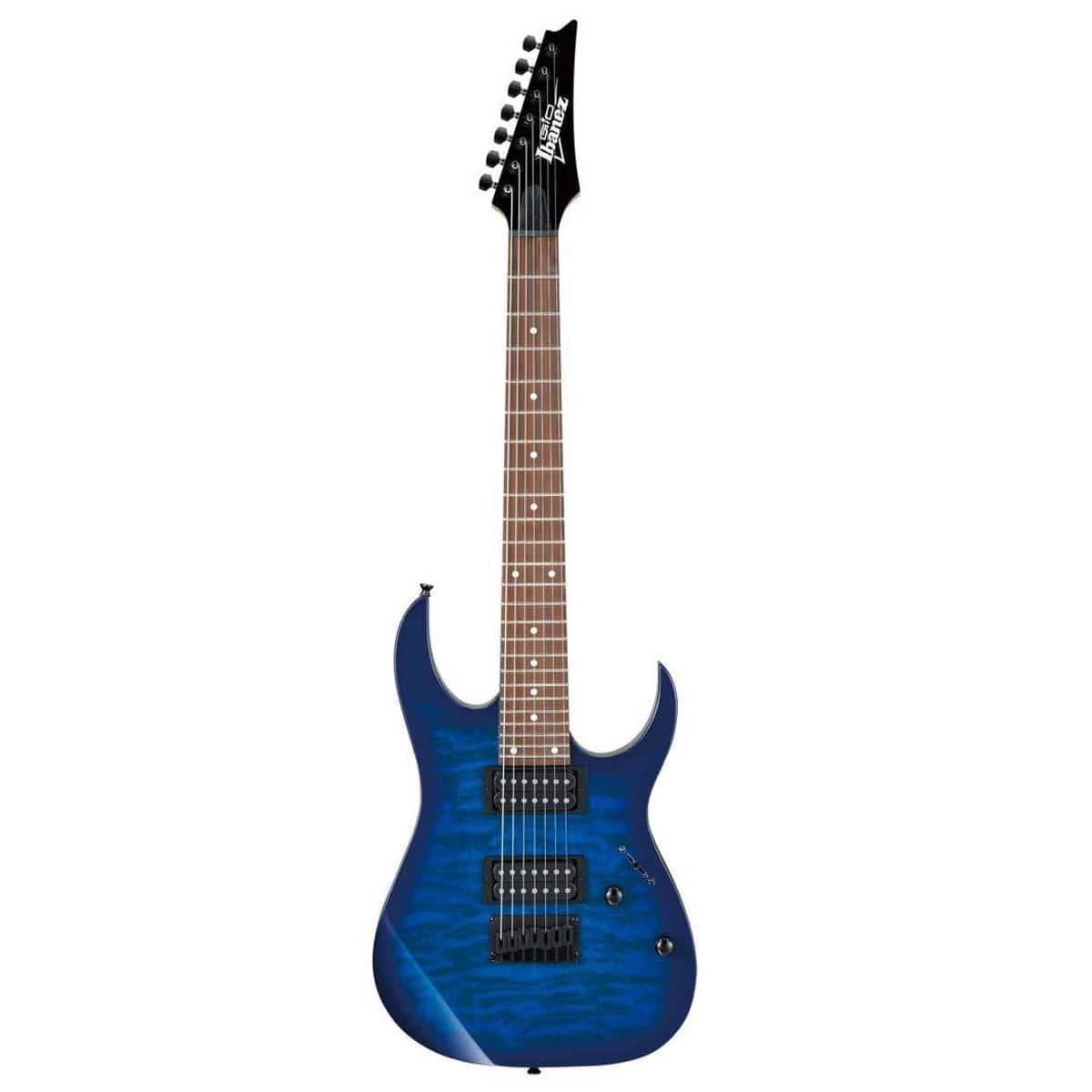 Ibanez - RG Gio GRG7221QA 7-String Electric Guitar, Bound Purpleheart Fretboard, Transparent Blue Burst price history on PriceWatchPro