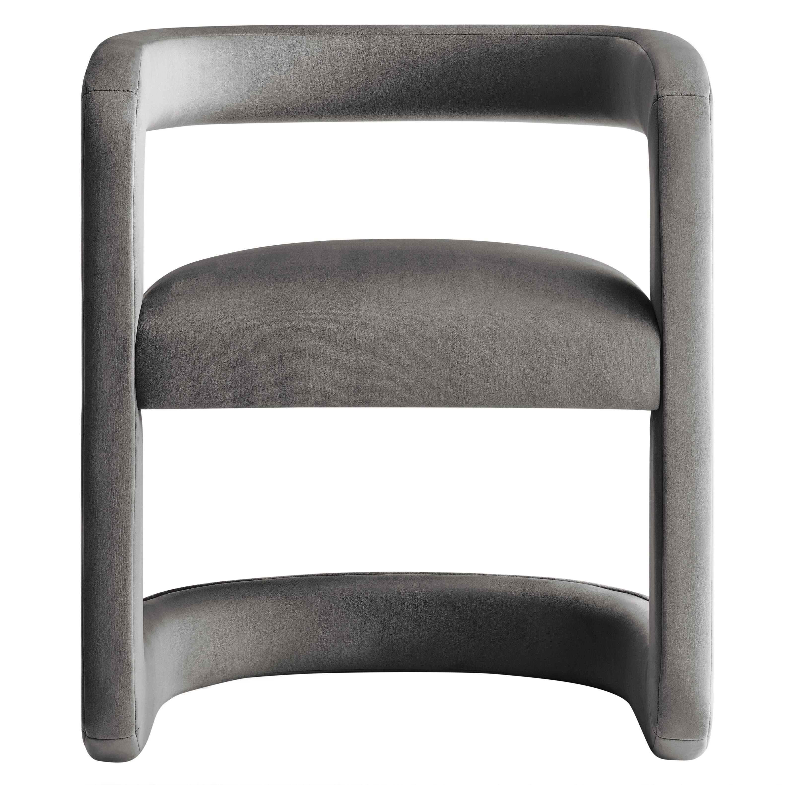 Alt View 2. Modway - Winslow Barrel Performance Velvet Dining Chair  by Modway - Gray.