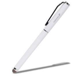 Fosmon - 1x Universal Stylus Pen for iPad iPhone Tablet Stylus Pens for Touchscreen, Black Ink Ballpoint Pen Cap & Stylus Tip - White