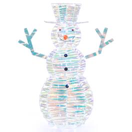 Gymax - 4 FT Lighted Christmas Snowman Light-up Xmas Holiday Decoration w/ 100 LED Lights - Multicolor