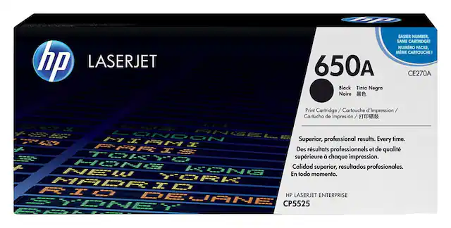 Front. HP - 650A High-Yield Toner Cartridge - Black.