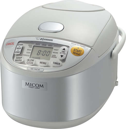 Angle View: Zojirushi - Micom 10-Cup Rice Cooker and Warmer - Pearl White