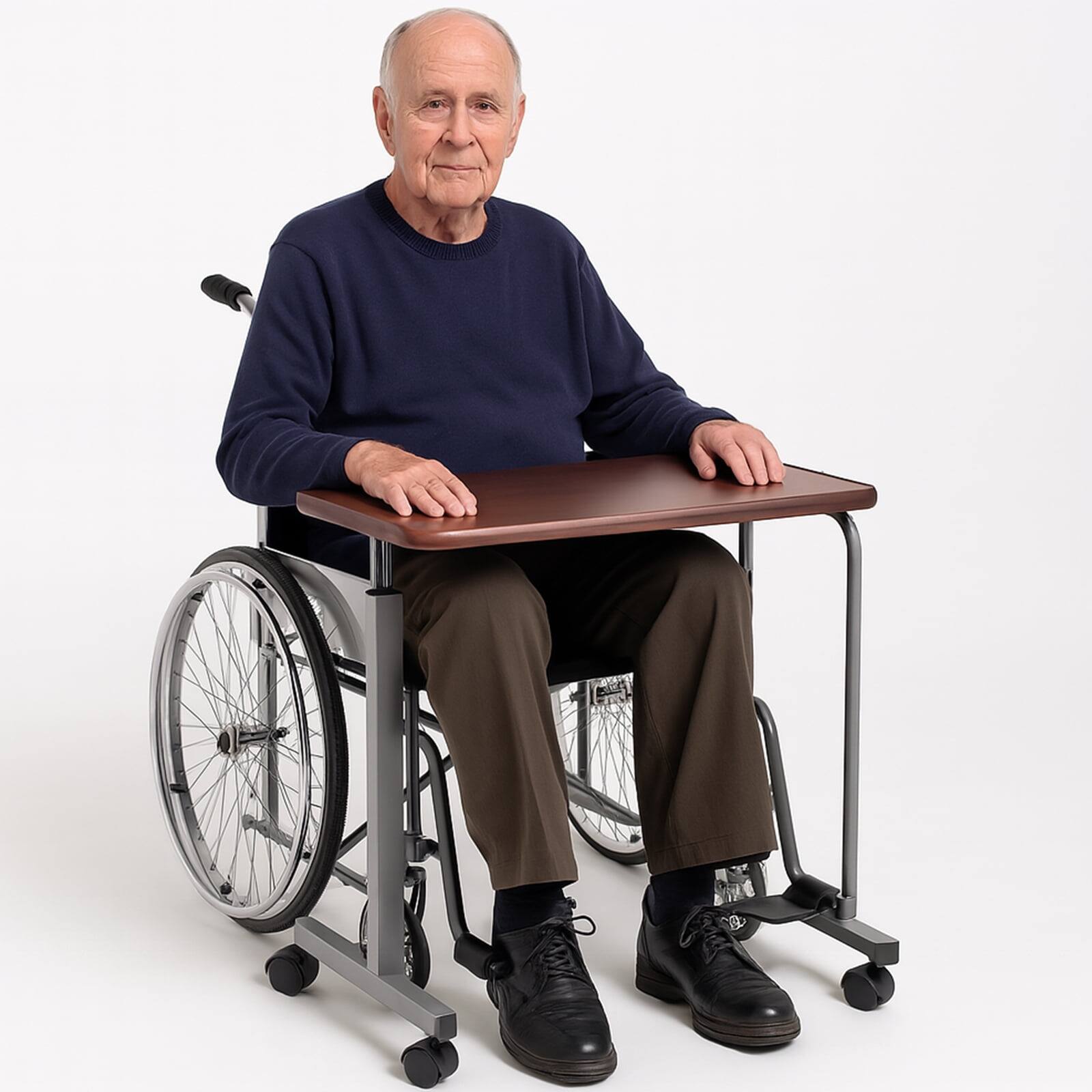 Alt View 2. Sugift - Adjustable Rolling Laptop Desk with Tilting Top & Lockable Wheels, Portable Height-Adjustable Table for Home or Office - Brown.