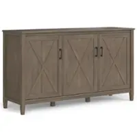 Simpli Home - Ela Wide Storage Cabinet - Smoky Brown - Front_Zoom