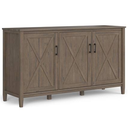 Front. Simpli Home - Ela Wide Storage Cabinet - Smoky Brown.