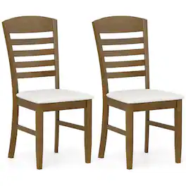 Kadyn - Dining Room Chairs, Kitchen Chairs,Dining Chairs Set of 2 with Rubber Wood Frame and Padded Seat-Walnut - Brown