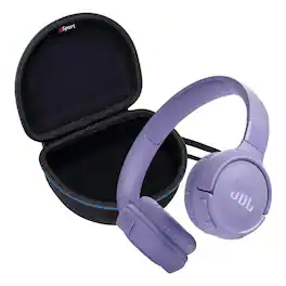 JBL - Tune 520BT Wireless On Ear Bluetooth Headphone Bundle with gSport Case (Black) - Purple