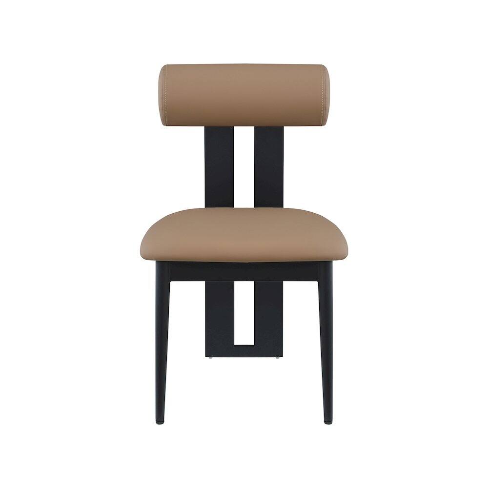 Alt View 2. Meridian Furniture - Dario Tan Vegan Leather Dining Chair, Set of 2 - Brown.