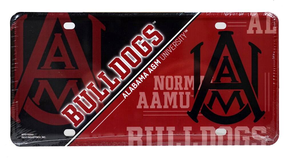 Alabama A&M Bulldogs Logo 12x6 Metal License Plate Auto Tag