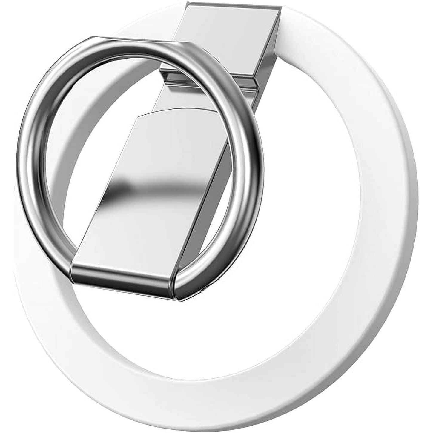 Entronix - Magnetic Phone Grip – 360° Rotating Ring Holder Kickstand, Compatible with Magnetic Cases - White