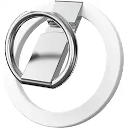 Entronix - Magnetic Phone Grip – 360° Rotating Ring Holder Kickstand, Compatible with Magnetic Cases - White
