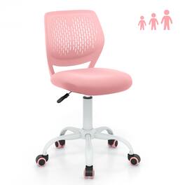 Gymax - Kids Desk Chair Ergonomic Swivel Children Mesh Study Height Adjustable - Pink
