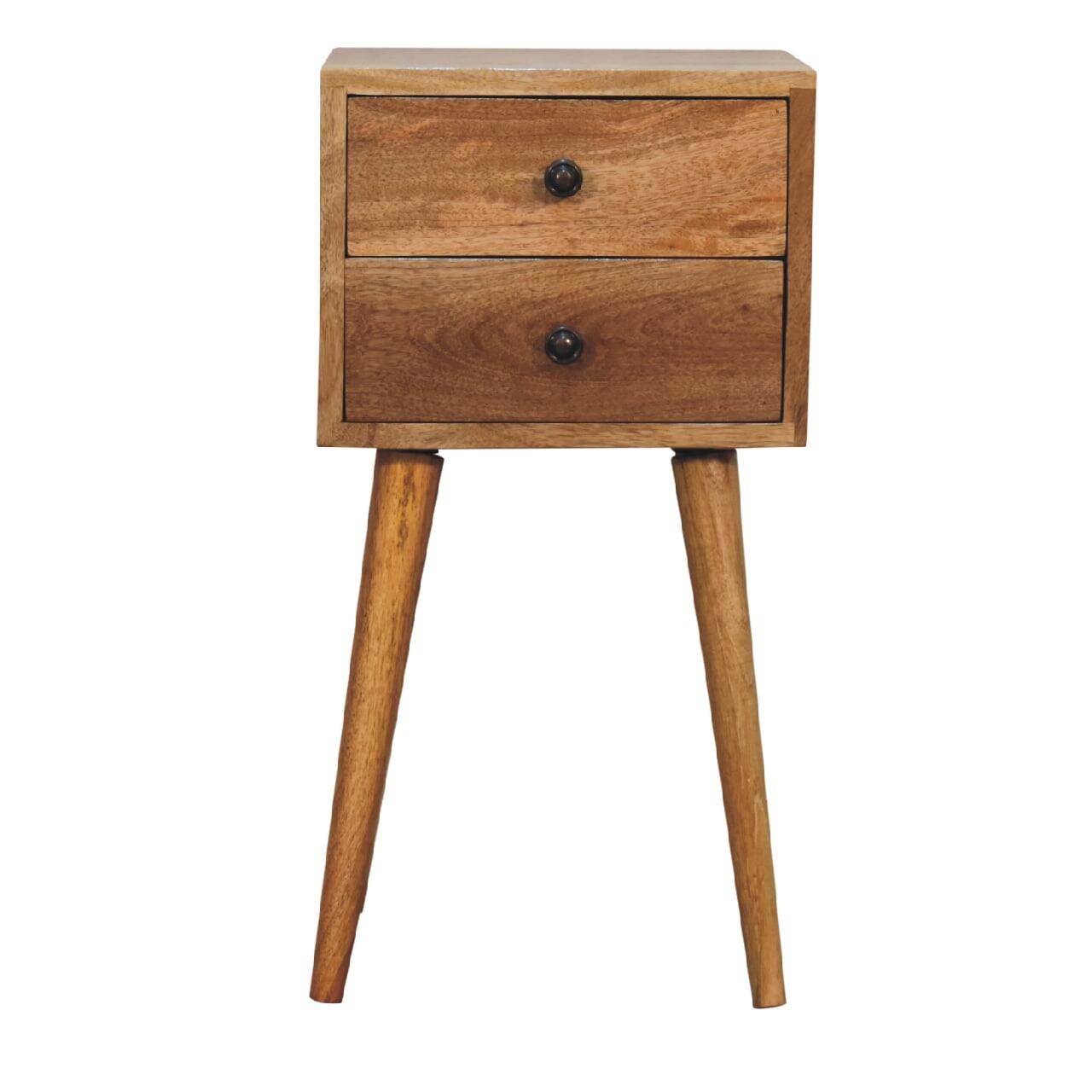 Artisan Furniture - Solid Wood Mini 2 Drawer -ish Nightstand - Oak