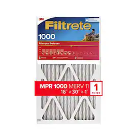 Filtrete - 16 in. W X 30 in. H X 1 in. D 1000 MPR Pleated Allergen Air Filter 1 pk