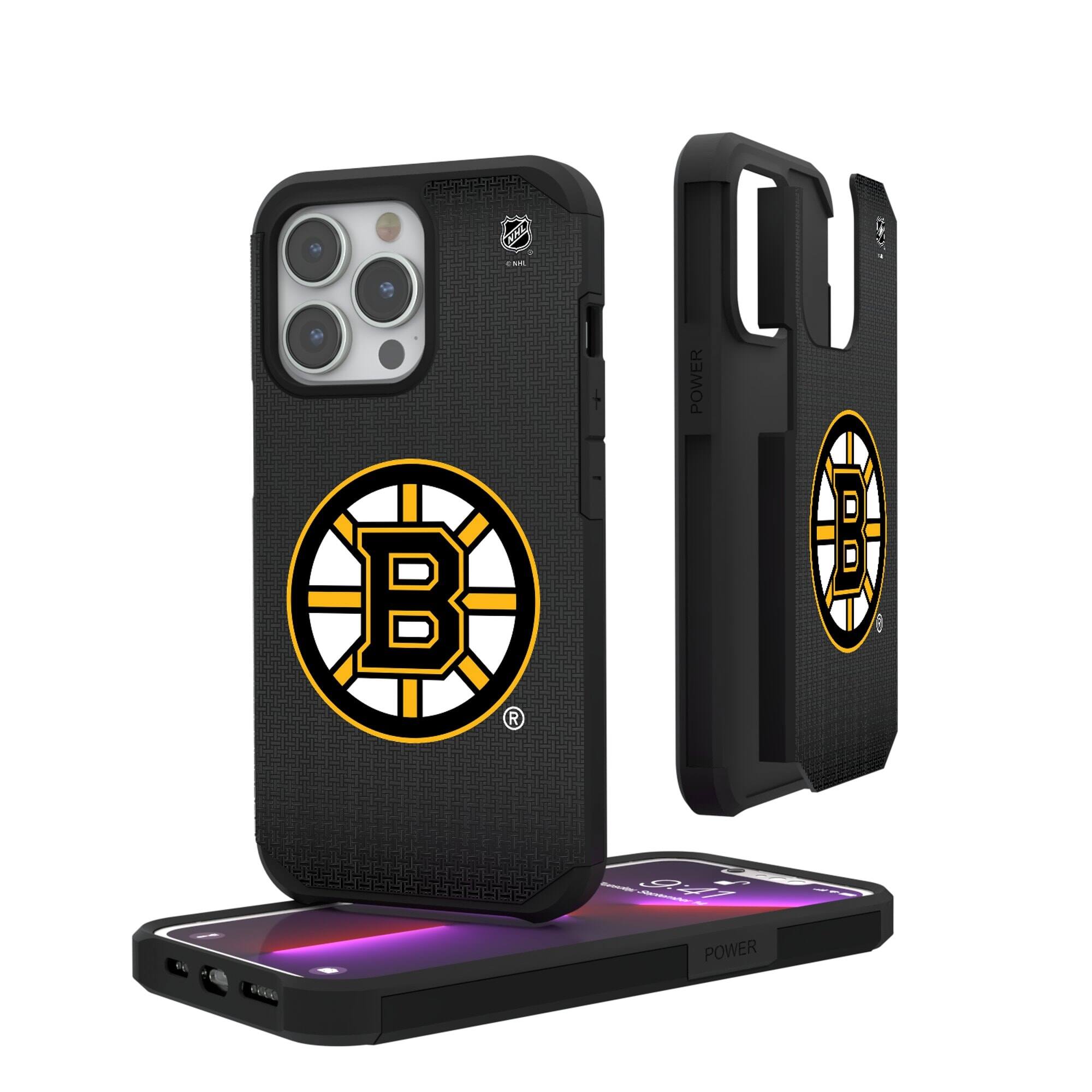 Keyscaper - NHL - Boston Bruins - Linen Logo iPhone Rugged Case - 16 - Black price history on PriceWatchPro