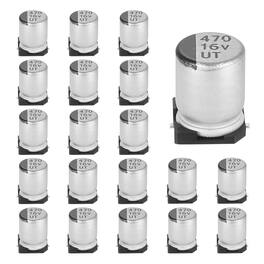 Unique Bargains - 470uF 16V SMD Aluminum Electrolytic Capacitor, Low Impedance, 8x10.5mm, 20pcs, for TV/Computer/DIY - Silver