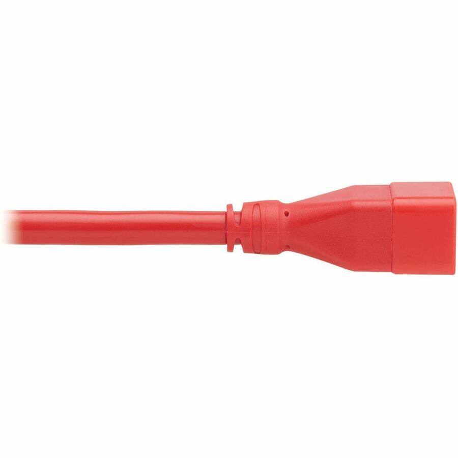 Alt View 3. Tripp Lite - Eaton Tripp Lite Series Power Extension Cord, C20 to C19 - Heavy-Duty, 20A, 250V, 12 AWG, 2 ft. (0.6 m), Red - For - Red.