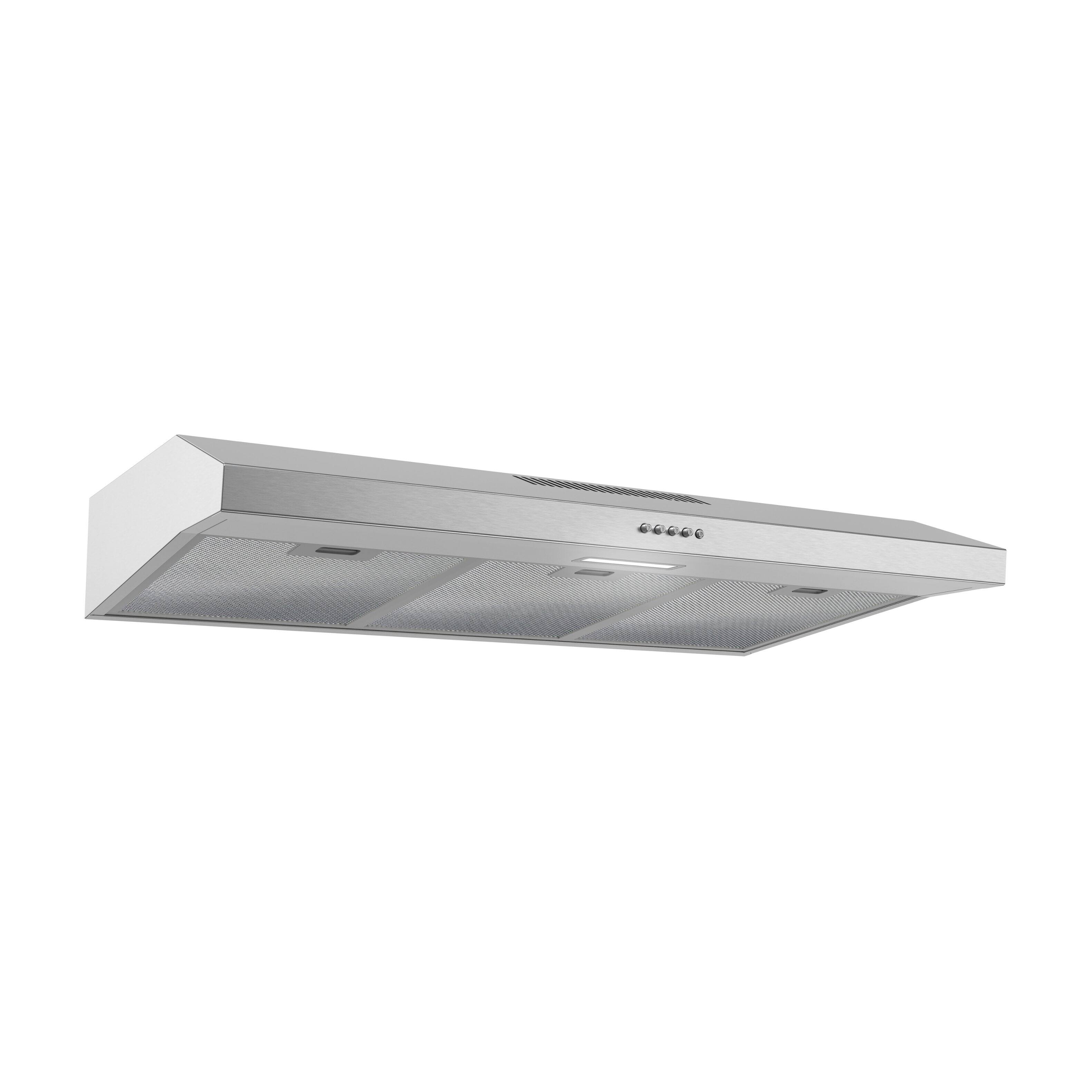 Alt View 1. Streamline - 36 in. Arezzo Convertible Undermount 80 CFM Range Hood, Mesh Filters, Push Button Control, LED Light - Brushed Stainless Steel.