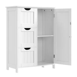 Songmics Home - Bathroom Floor Storage Cabinet, Storage Unit with 3 Drawers, Bathroom Cabinet Freestanding, 11.8 x 23.6 x 31.5 Inches - White