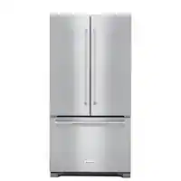 KitchenAid - 22 cu. ft. 36-Inch Width Counter Depth French Door Refrigerator with Interior Dispense - Stainless Steel - Front_Zoom