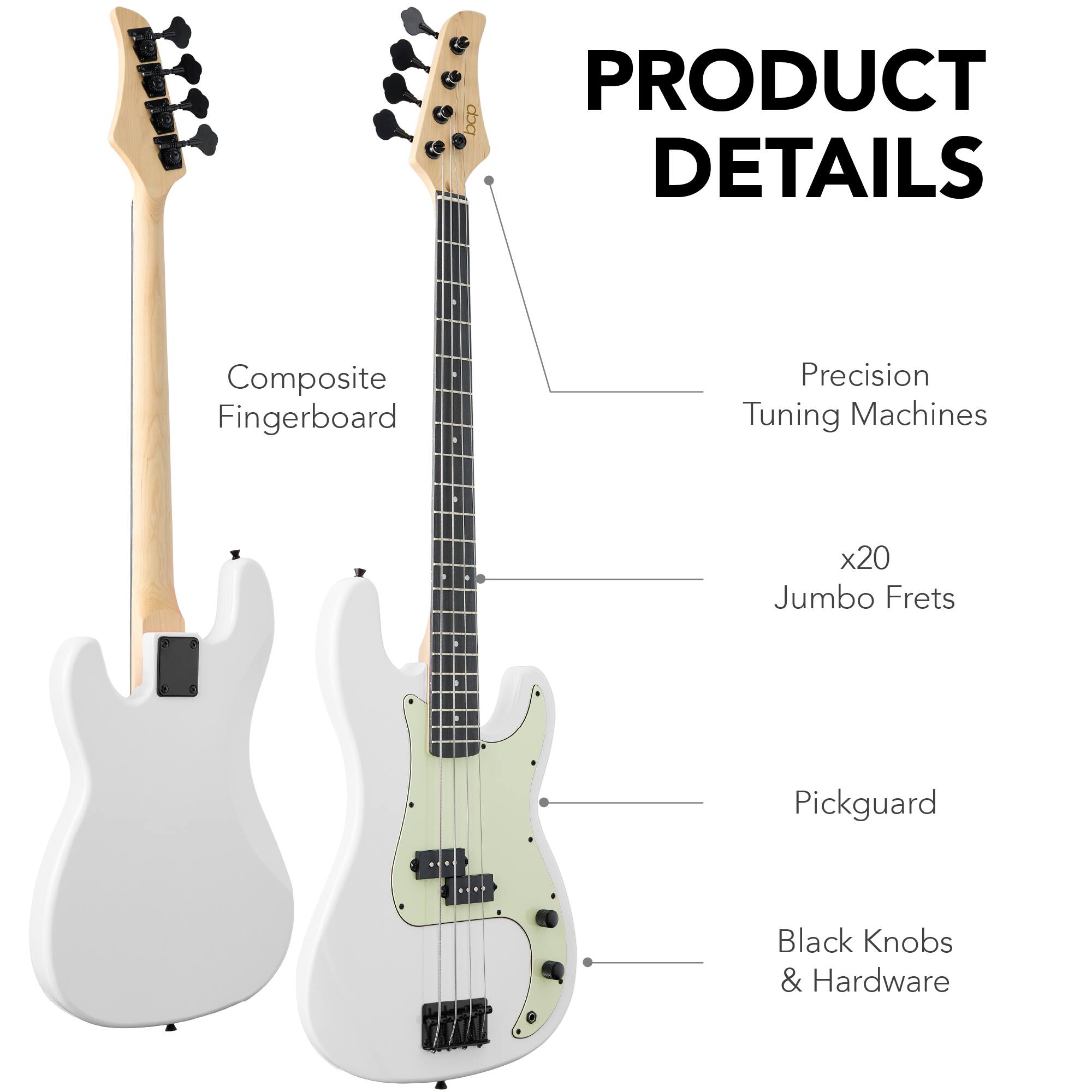 PRODUCT DETAILS

- Composite Fingerboard
- Precision Tuning Machines
- x20 Jumbo Frets
- Pickguard
- Black Knobs & Hardware