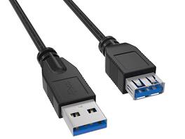 Cable Leader - USB 3.0 USB-A Male to Female SuperSpeed Extension Cable, 5Gbps for SSD, Webcam, Hub, Hard Drive - Black