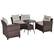 Left. Costway - 4PCS Outdoor Patio Rattan Furniture Set Cushioned Sofa Table - dark brown&Grey.