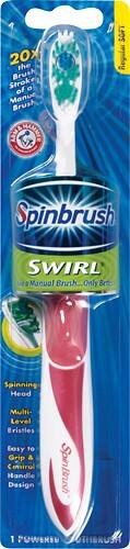 Front Standard. Arm & Hammer - Spinbrush Swirl Battery-Powered Toothbrush.