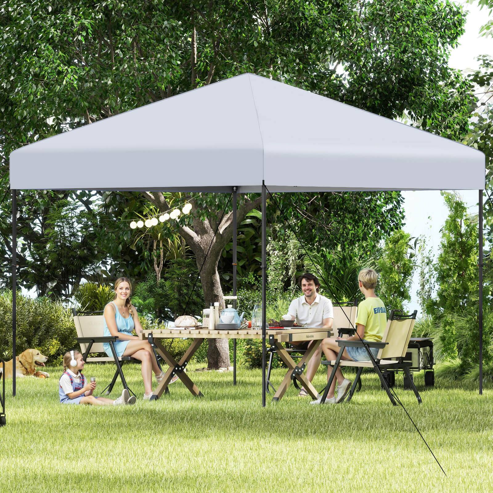 Alt View 3. Costway - Costway 10 X 10 FT Pop up Canopy Tent with Portable Carrying Bag 8 Stakes 4 Wind Ropes - White.