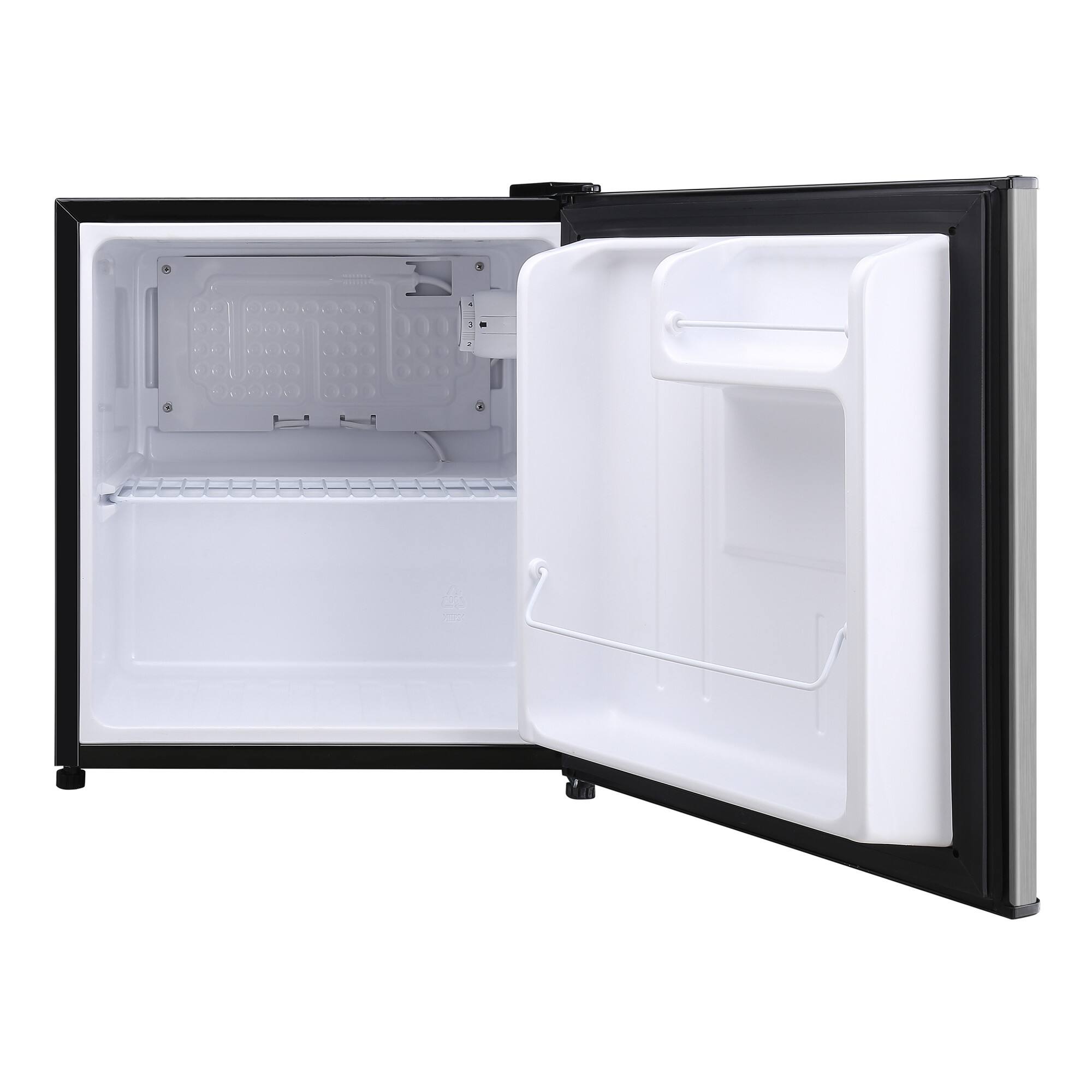 Alt View 7. Magic Chef - 1.7 Cu Ft 90W Stainless Steel Mini Refrigerator - Silver.