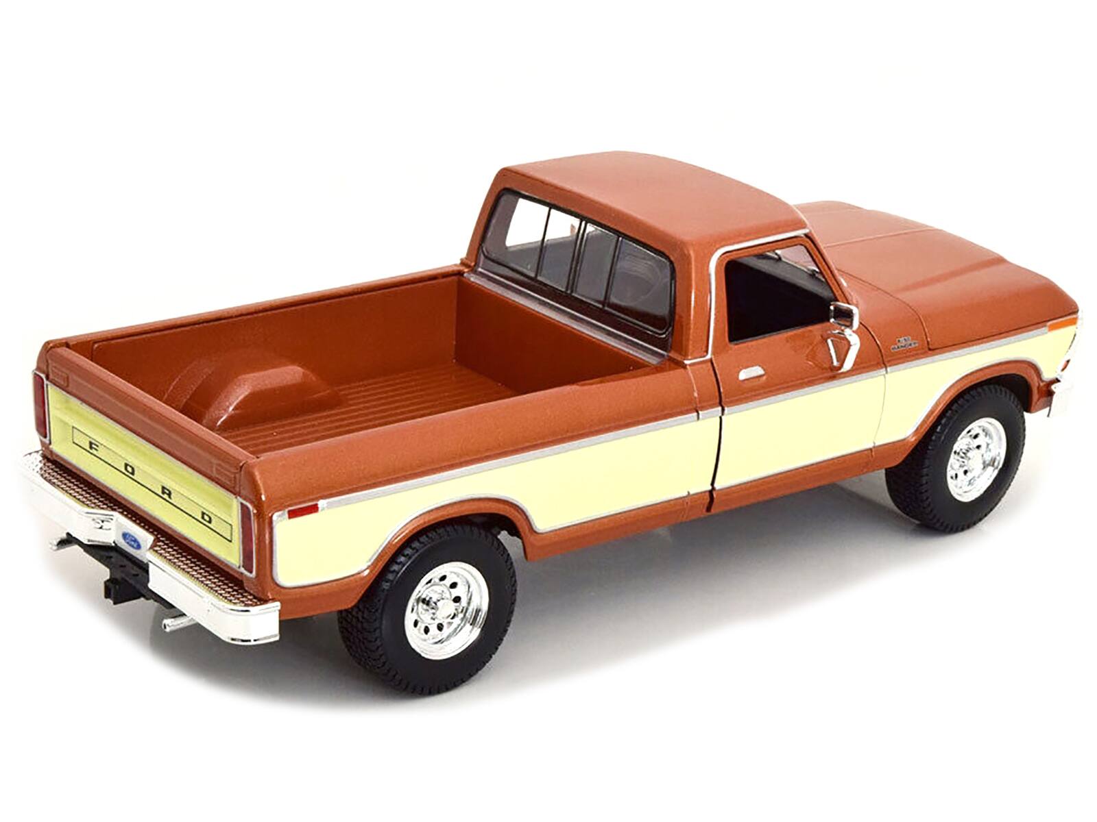 Alt View 2. Maisto - 1979 Ford F-150 Ranger Pickup Truck Brown Metallic and Cream "Special Edition" 1/18 Diecast Model Car by Maisto.